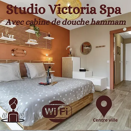 Victoria Spa, Au Coeur Du Centre-ville Hammam -wifi -grand Lit Double Queen Size 160x200cm